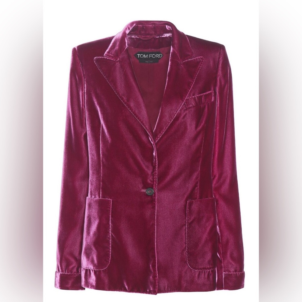 Tom Ford Peak Lapel Velvet Tuxedo Jacket / Blazer, Size 46/12